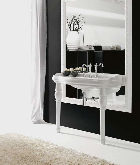 RETRO keramické nohy k umyvadlu 105001, rovné, 1 ks, bílá 108301