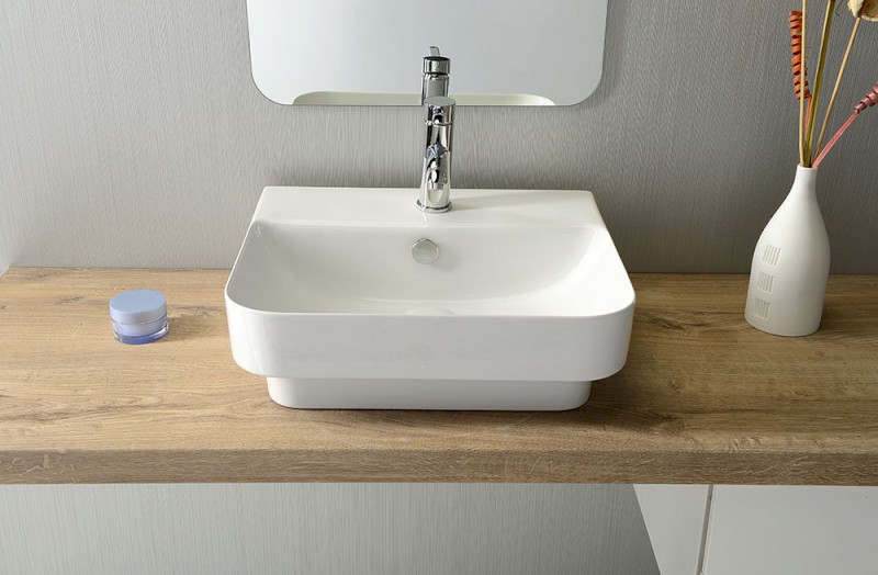 SOTT AQUA keramické umyvadlo zápustné, 48x42cm, bílá 10SQ50048