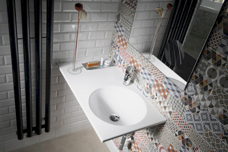 JUNO umyvadlo, litý mramor, 80x47cm, pravé, bílá JU081