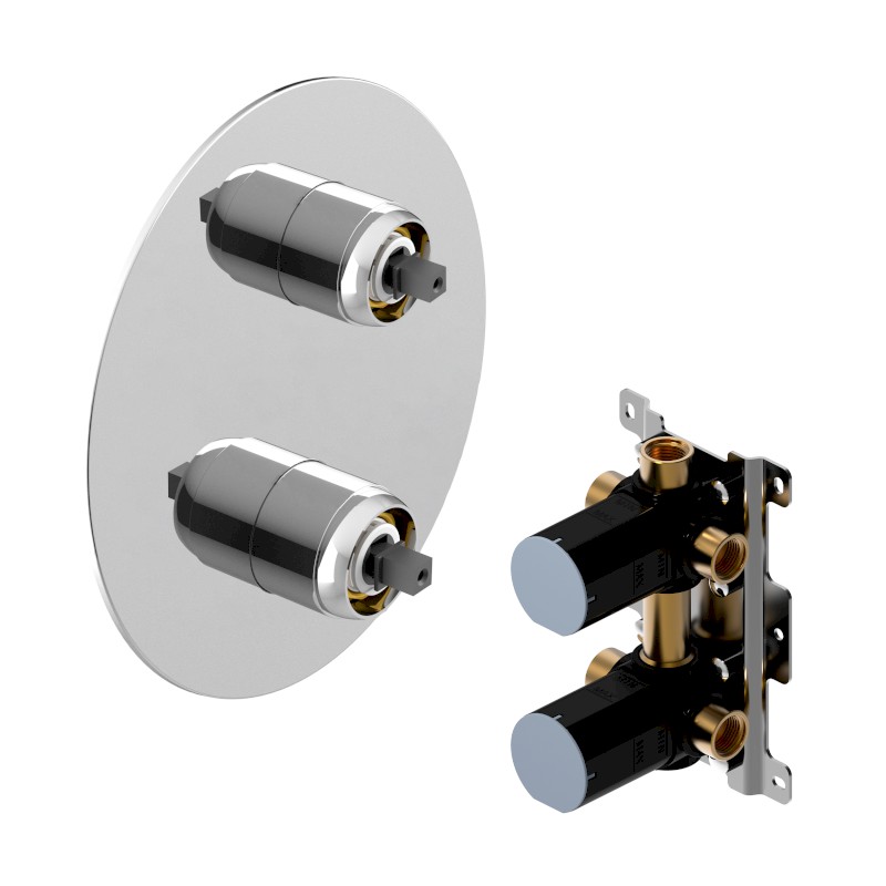ULTRAMIX tělo podomítkové sprchové baterie, 3 výstupy, otočný přepínač, chrom UT044-1