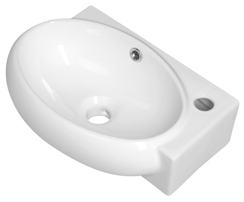 RIBERA keramické umývátko rohové 43x28,5 cm, otvor pro baterii vpravo, bílá AR497