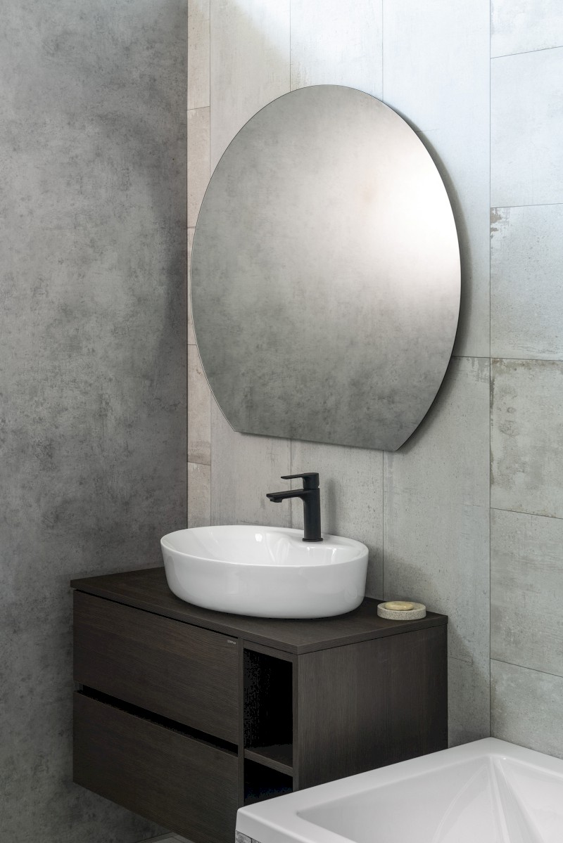 DARA CUT zrcadlo s LED podsvícením 20W, ø 100x90cm, topná fólie 34900CI