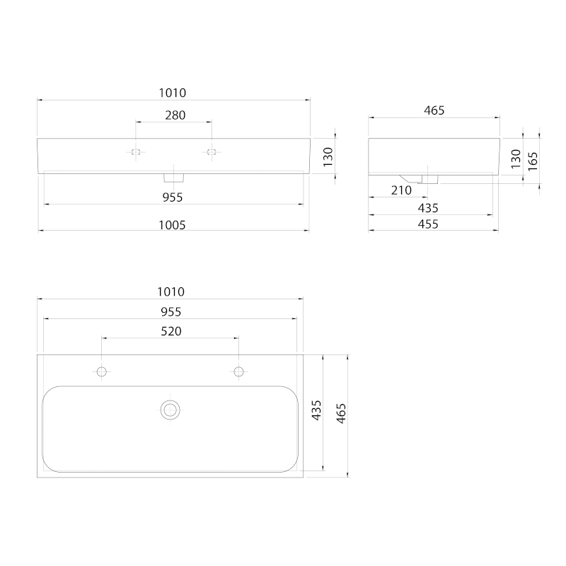 TORIDI keramické dvojumyvadlo 101x46,5cm, bílá TU0222