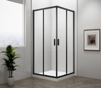 EASY BLACK čtvercová sprchová zástěna 800x800mm, čiré sklo EL5215B