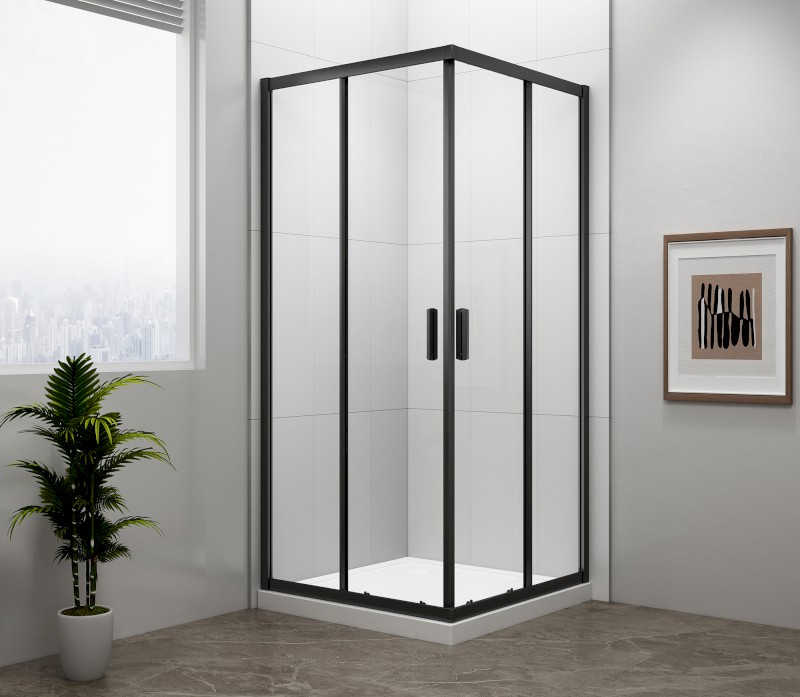 EASY BLACK čtvercová sprchová zástěna 800x800mm, čiré sklo EL5215B