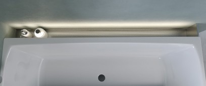 NIX nerezová vanová kapsa, 160cm, instalace do rohu 72461