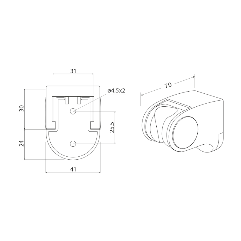 Držák sprchy, výklopný, ABS/chrom SC139