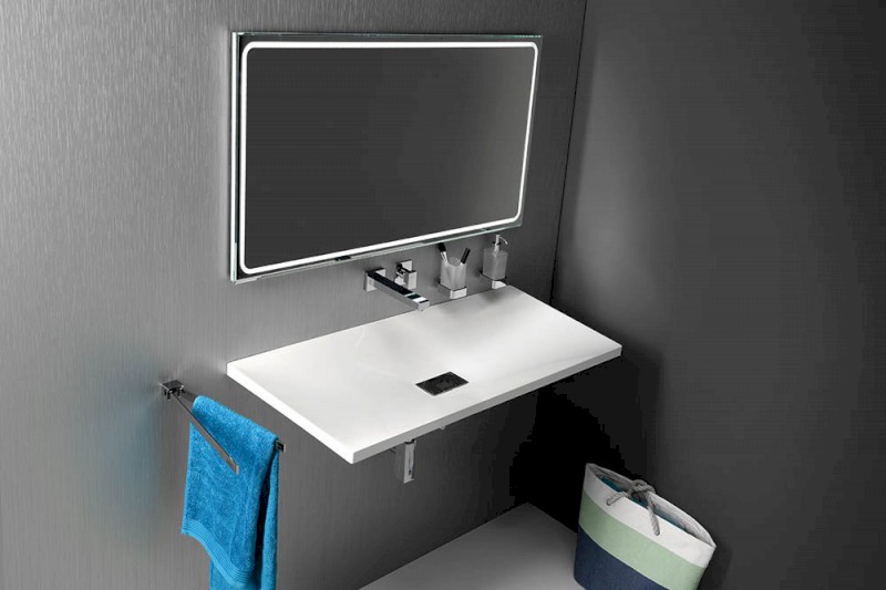 TONGA umyvadlo, litý mramor, 121x50cm, kryt výpusti, bílá TG121