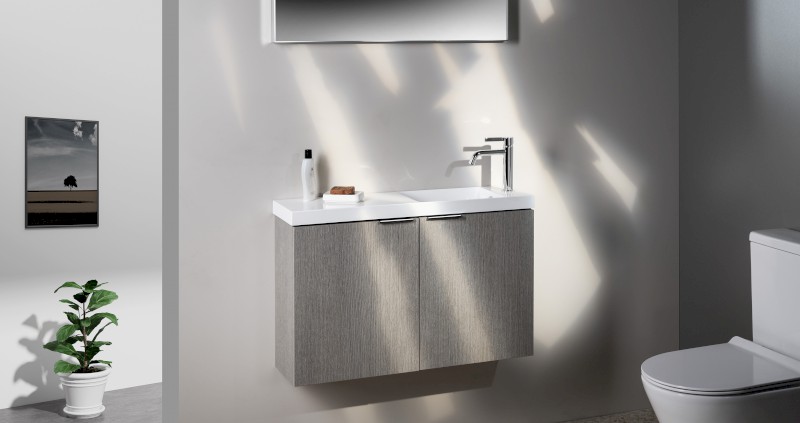 AGOS umývátko, litý mramor, 80x22cm, levé/pravé, bílá AS080