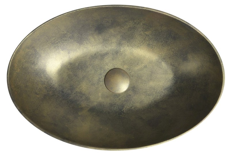 FORMIGO betonové umyvadlo na desku, 60x40cm, zlato mat FG218