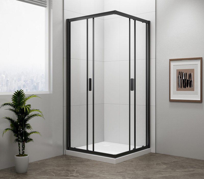 EASY BLACK čtvercová sprchová zástěna 900x900mm, čiré sklo EL5115B