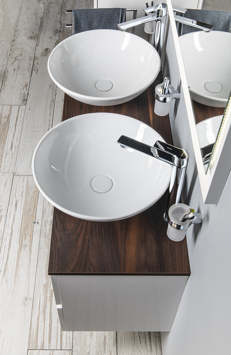 DIMP keramické umyvadlo na desku, Ø 46cm, bílá WH060