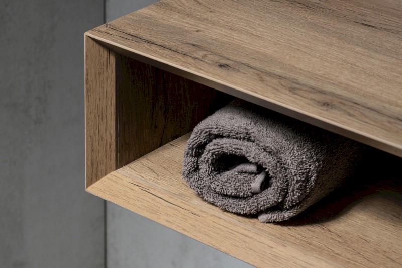 MORIAN umyvadlová skříňka 120x14x48cm, dub, pravá MR113