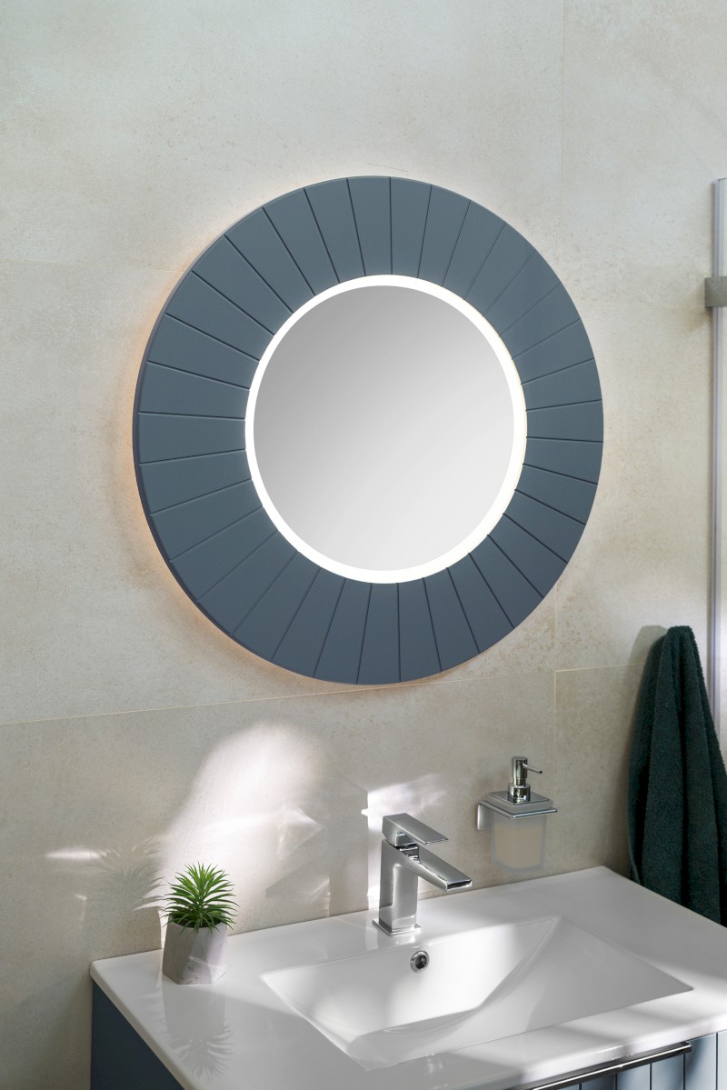 LUMIRO STRIP kulaté zrcadlo s LED osvětlením v rámu ø 75cm, siena LR750-4242S