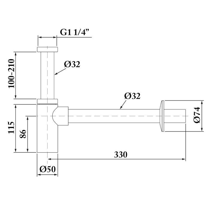 Umyvadlový sifon 5/4