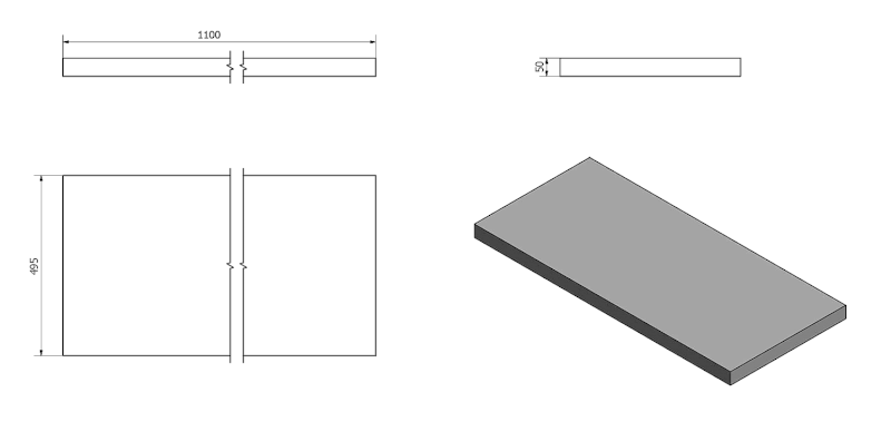 AVICE deska pod umyvadlo 110x50cm, tl.5cm, šedý kámen AV1110