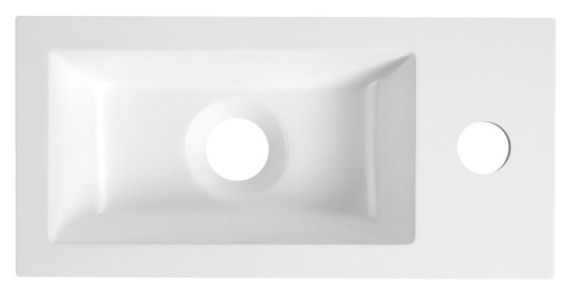 Umývátko nábytkové, litý mramor, 37x18cm, bílá LM370