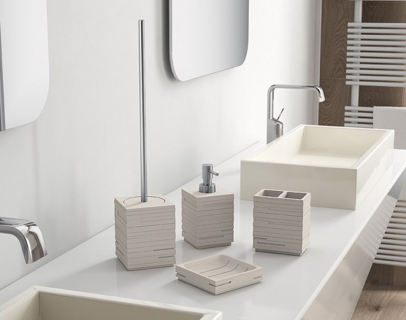 QUADROTTO WC štětka na postavení, tortora QU3366