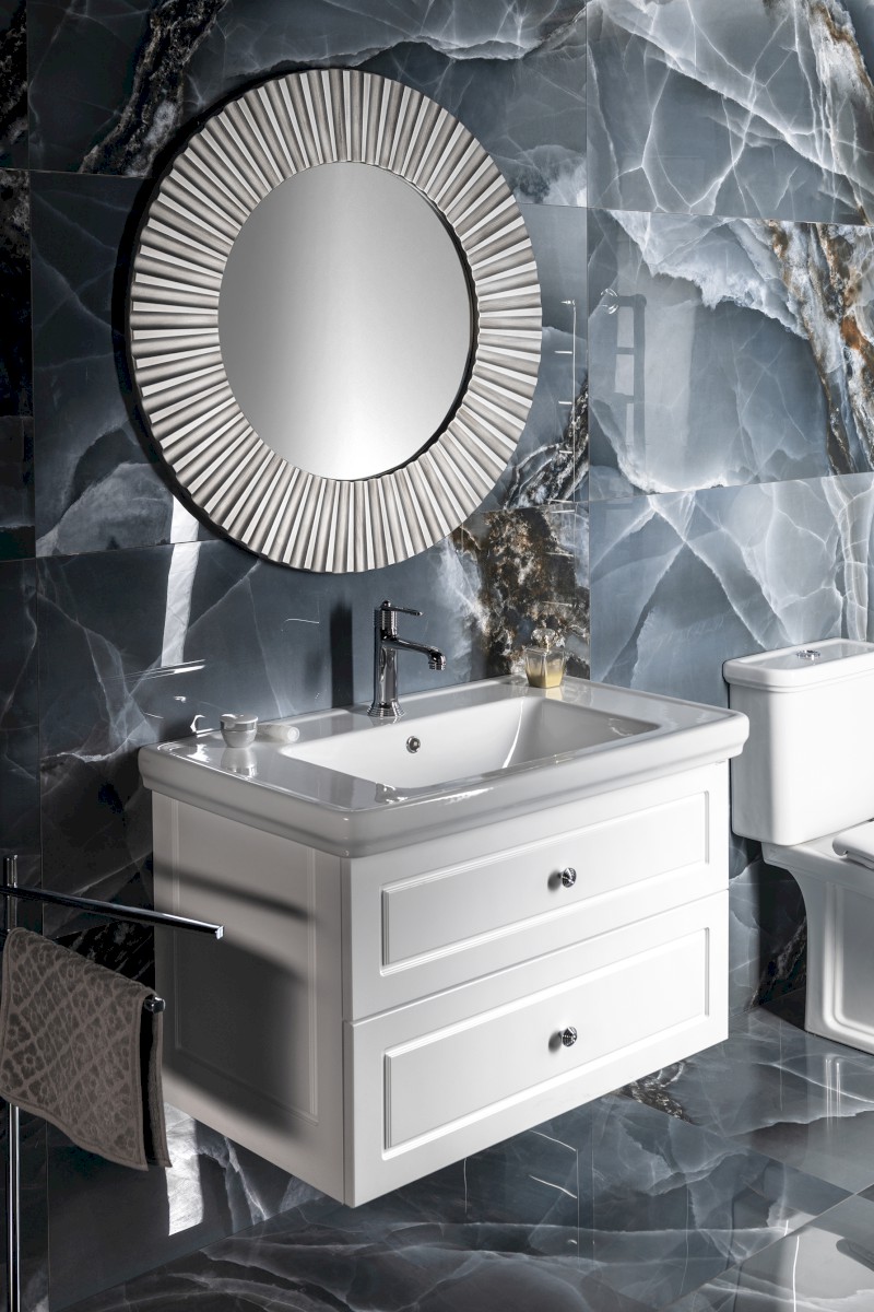 VIOLETA umyvadlová skříňka 83x52x46cm, bílá pololesk VI090-3131