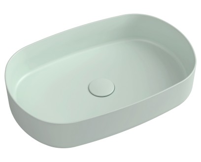 INFINITY OVAL keramické umyvadlo na desku, 55x36cm, zelená mint 10NF65055-2T