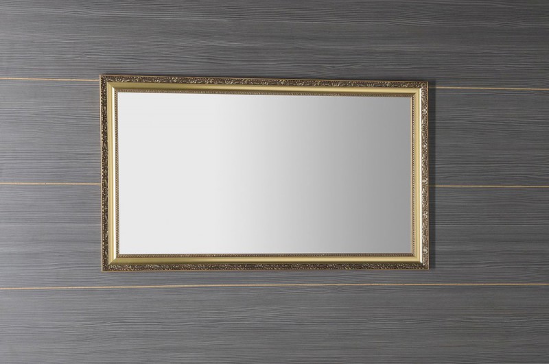 BOHEMIA zrcadlo v dřevěném rámu 58,9x98,9cm, zlatá NL484