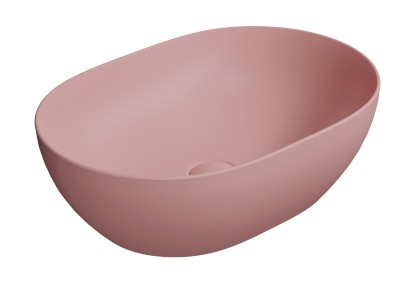 PURA keramické umyvadlo na desku, 50x35cm, blush mat 886024