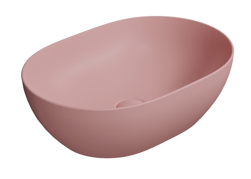 PURA keramické umyvadlo na desku, 50x35cm, blush mat 886024