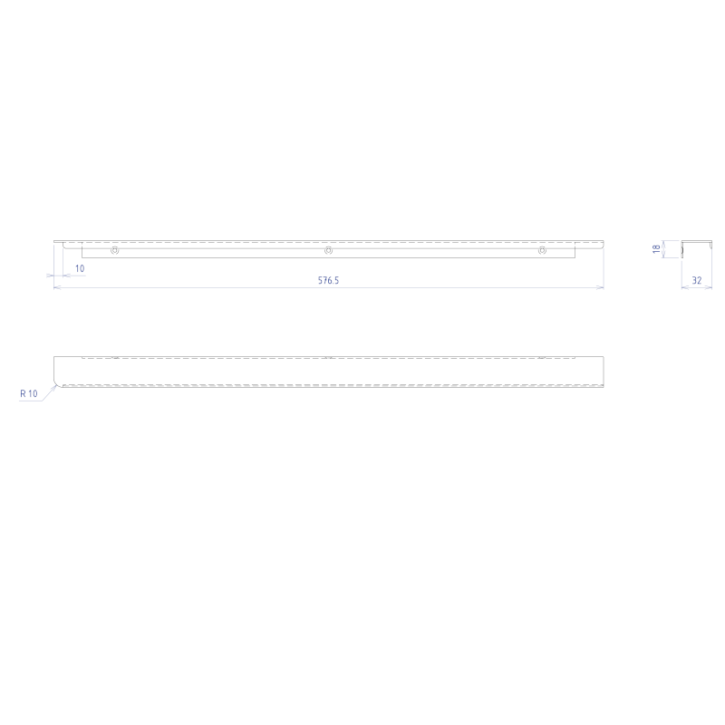 SITIA kovová úchytka 577mm, levá, bílá mat SA120WL