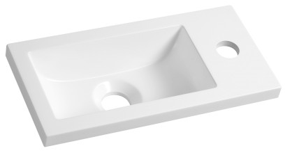 Umývátko nábytkové, litý mramor, 37x18cm, bílá LM370
