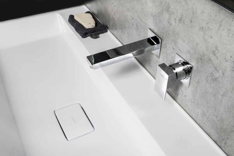 GODIVA umyvadlo, litý mramor, 96x44cm, bez otvoru, bílá GU096-0