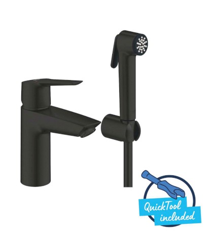 QuickFix Start Umyvadlová baterie s bidetovou sprškou, matná černá GROHE 231232433