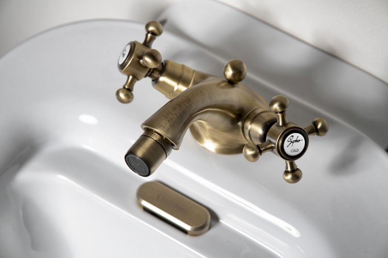 ANTEA stojánková bidetová baterie s výpustí, bronz 3186