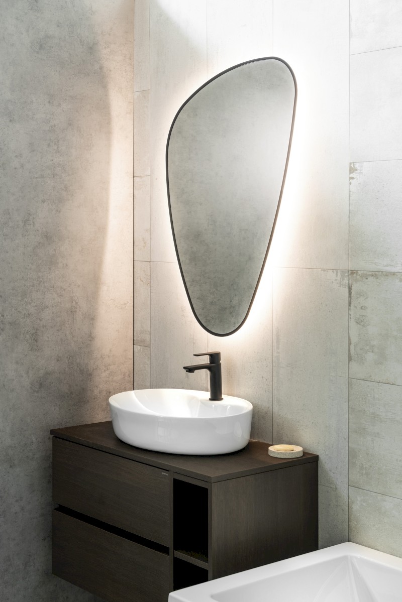 ELENA zrcadlo s LED podsvícením 20W, 68x96cm, černá mat 30574CI