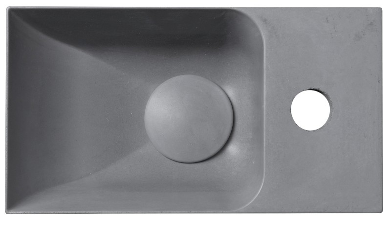 PICCOLINO betonové umývátko 30,8x17cm, baterie vpravo, šedá mat PK30517