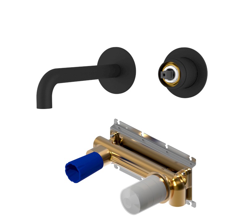 ULTRAMIX tělo podomítkové dvouprvkové umyvadlové baterie, hubice 15cm, černá mat UT118B-1