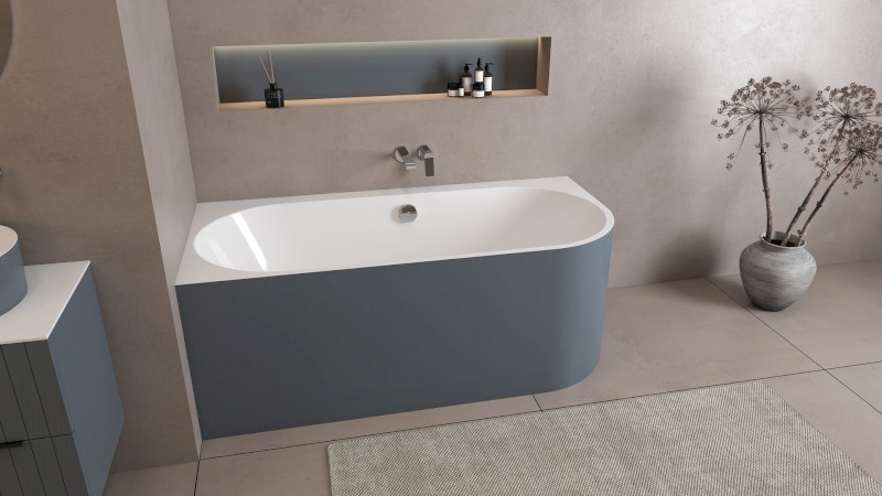 ASTRA L MONOLITH asymetrická vana 160x75x60cm, bílá/siena 33611M.42