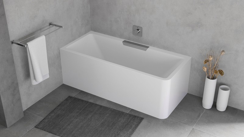 CASCATA L MONOLITH obdélníková vana 180x80x60cm, kaskáda nerez 73836ML.100