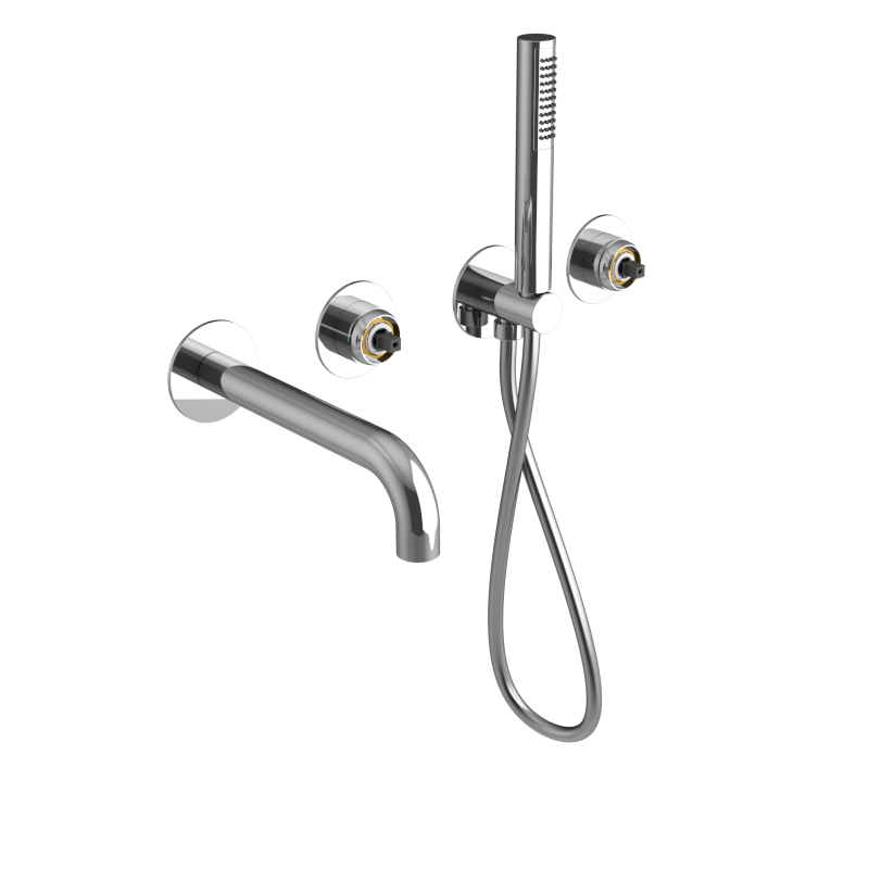 ULTRAMIX tělo podomítkové vanové baterie s hubicí a ruční sprchou, 2 výstupy, chrom UT093-1