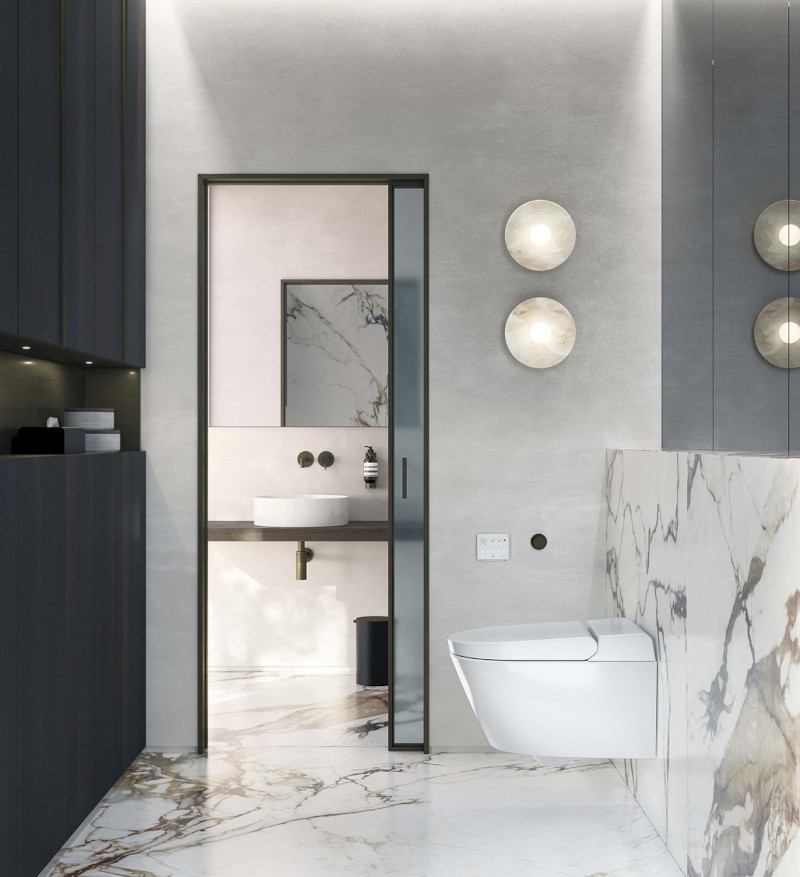 WCLEAN závěsné WC Swirlflush s integrovaným elektronickým bidetem, bílá dual-mat 7418K09