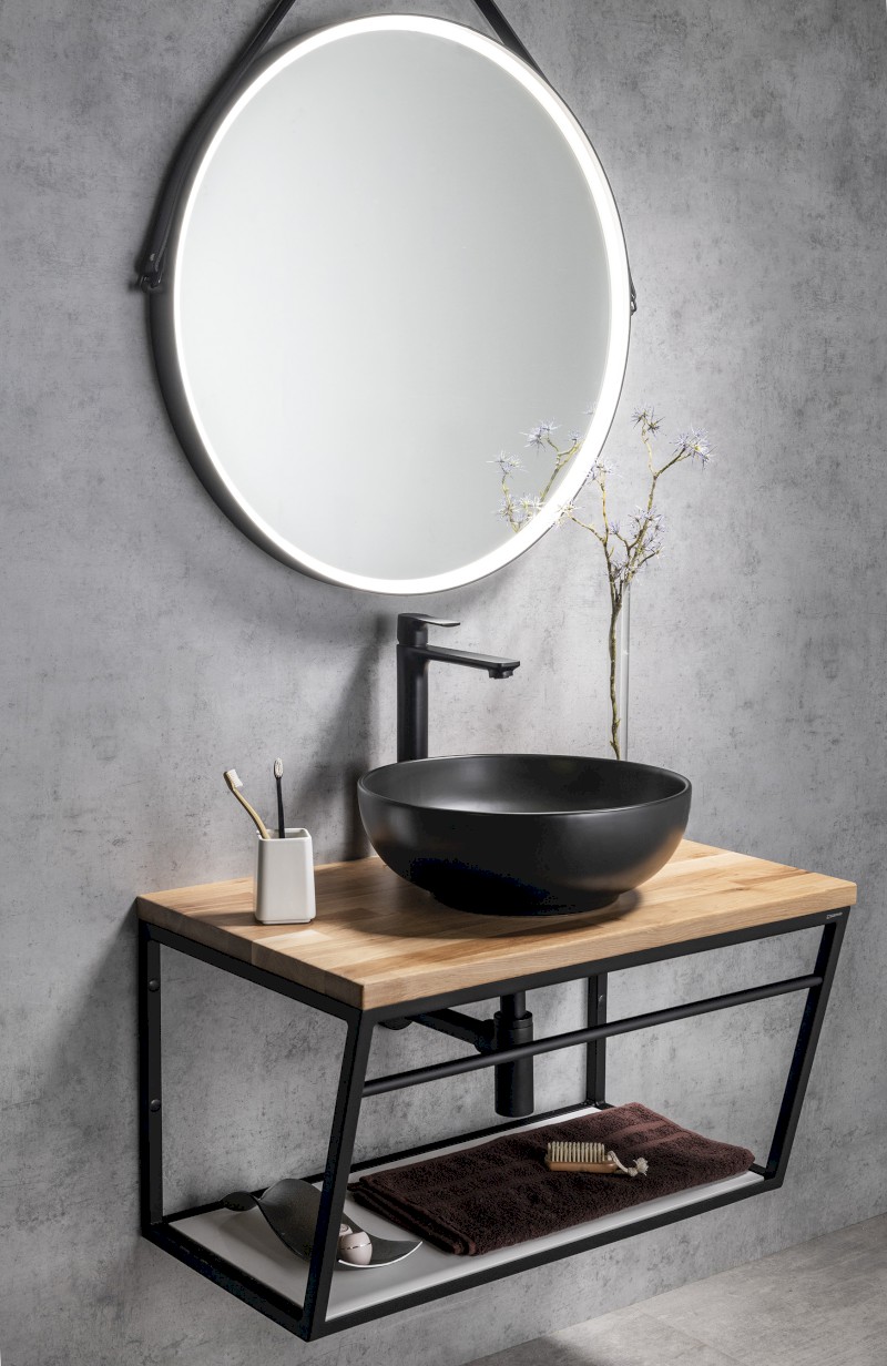 SKA konzole s policí 600x400x460mm, černá mat SKA101