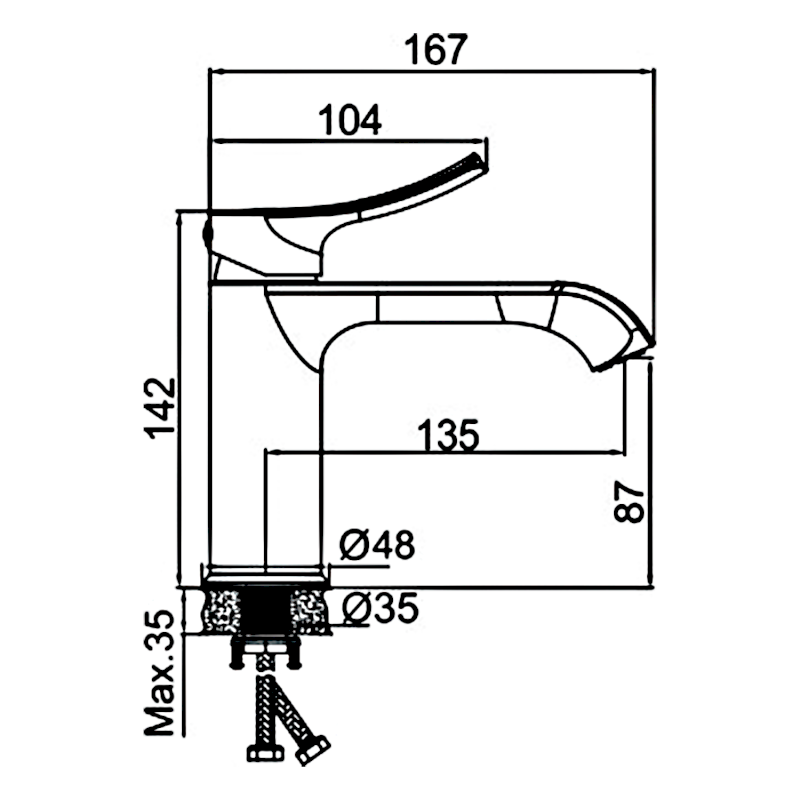 SUGA stojánková umyvadlová baterie, gun metal TJ002GM