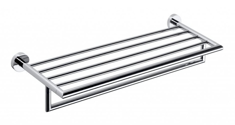 X-ROUND polička na ručníky s hrazdou 600mm, chrom XR419