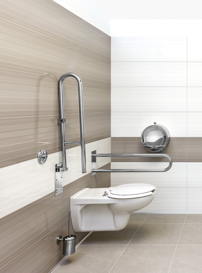 HANDICAP opěrné pevné madlo tvar U 600mm, nerez lesk XH538