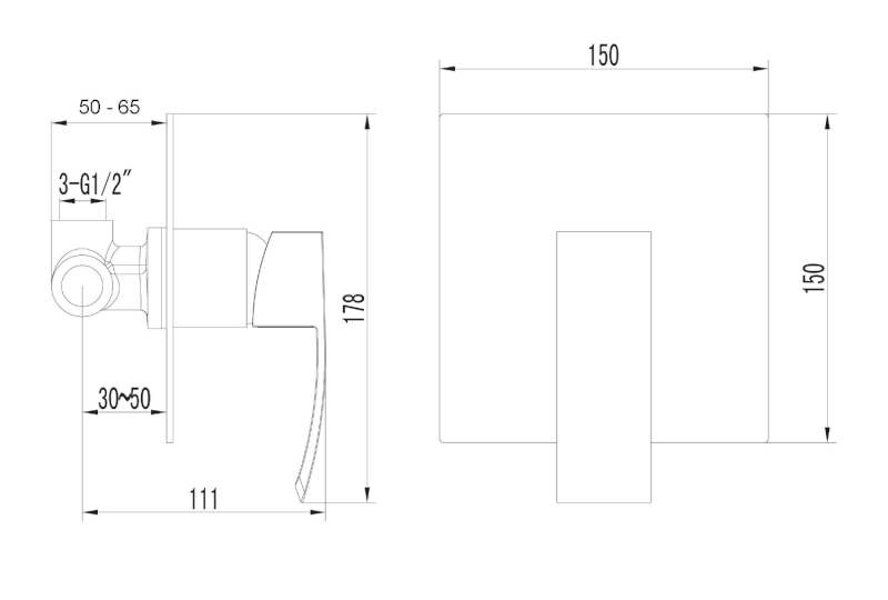 GINKO podomítková sprchová baterie, 1 výstup, chrom 1101-41