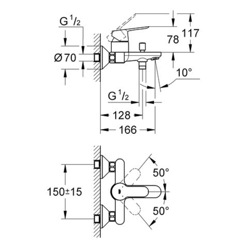 BauEdge Vanová baterie, chrom GROHE 23334000