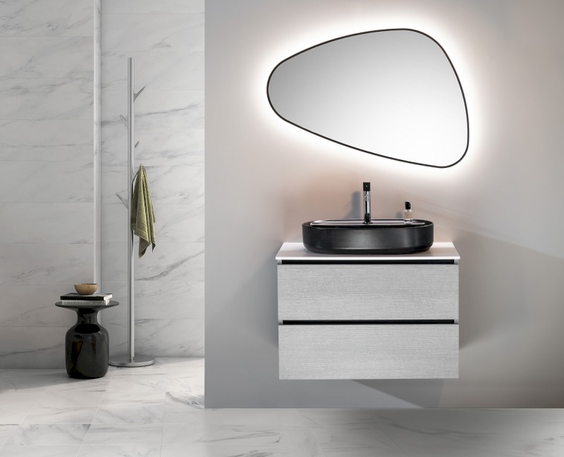 ELENA zrcadlo s LED podsvícením 20W, 68x96cm, černá mat 30574CI