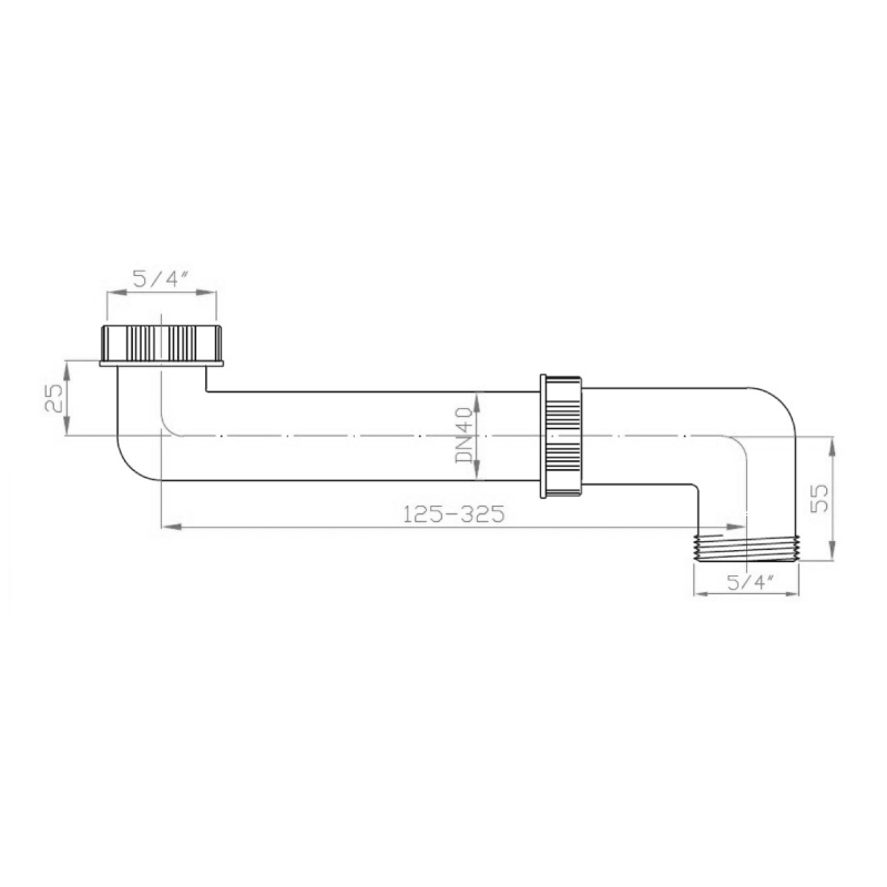 Umyvadlový odtok šetřící místo 5/4