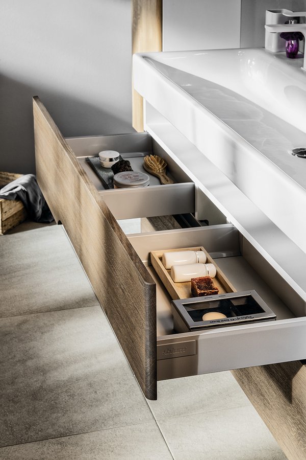 MEDIENA umyvadlová skříňka 117x51x48,5cm, bílá mat/dub graphite MD121