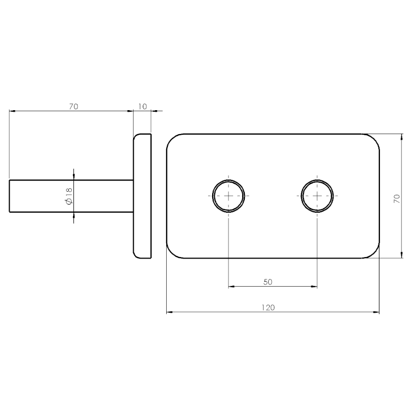 Krycí rozeta obdélníková k připojovací sadě TWIN, nerez mat CP7535