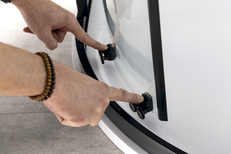 SIGMA SIMPLY BLACK čtvrtkruhová sprchová zástěna 1200x900 mm, R550, L/R, čiré sklo GS1290B